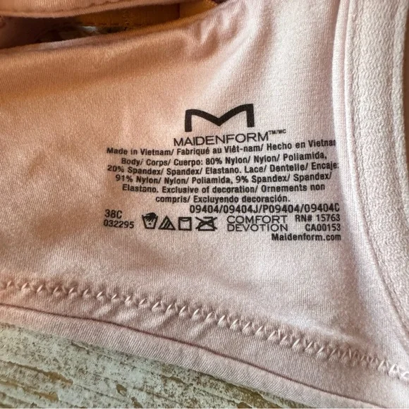 💖2 38C Bras💖 Pink Maidenform & Black Body Embrace - Picture 3 of 4
